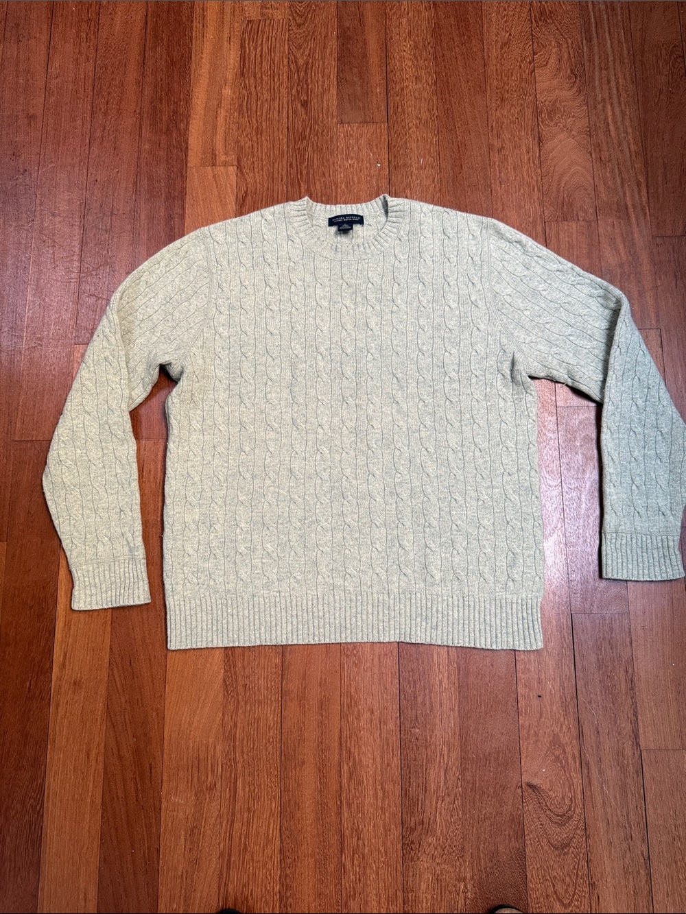 Banana Republic Luxury Winter Blend Cable Knit Sweater L Wool Angora Cashmere